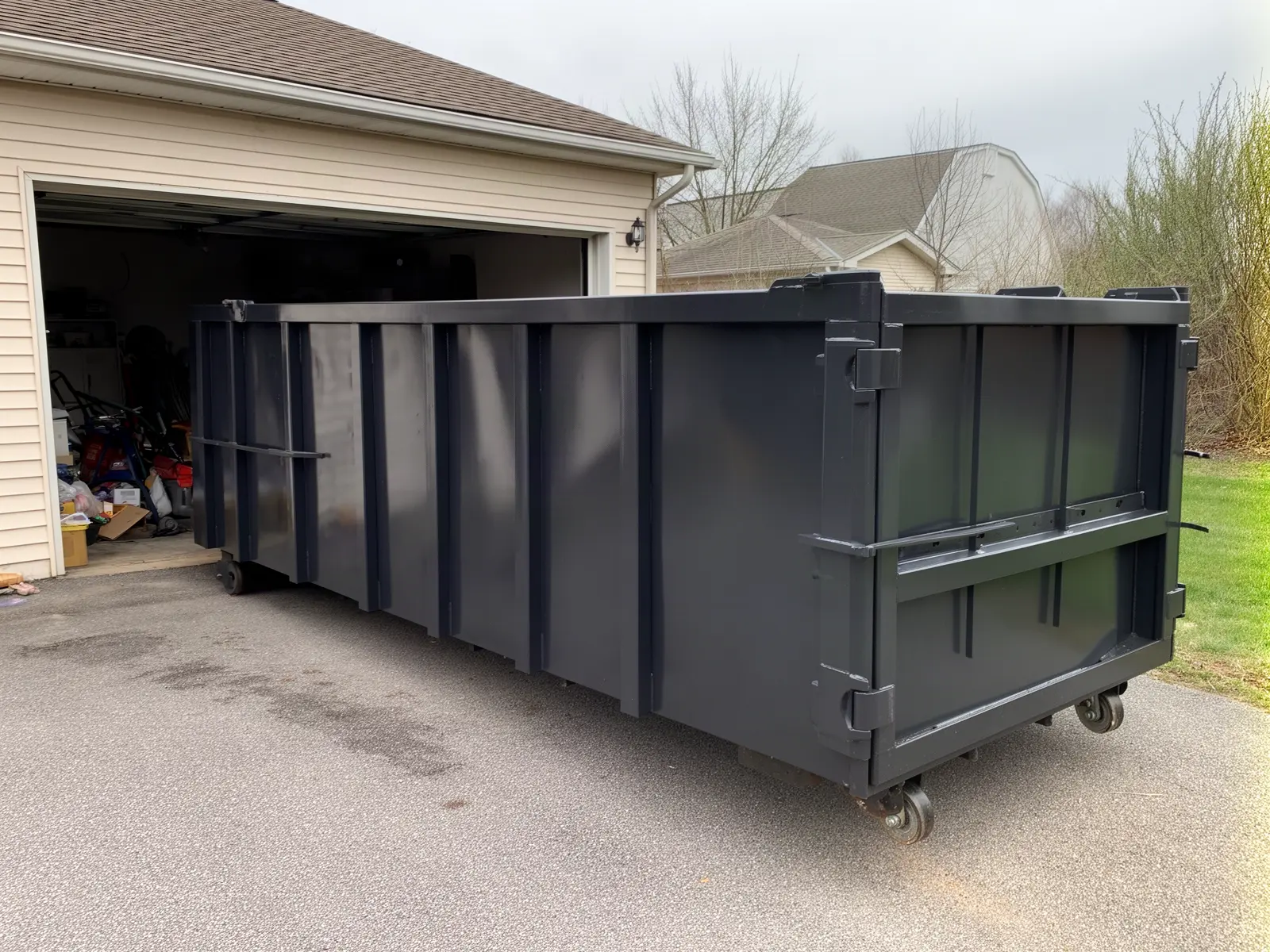 Roll-off dumpster from Carman Family Dumpster Rental in King of Prussia, PA